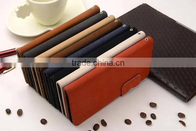 Soft feel classic squirrel grain flip leather cover case for xiaomi 5