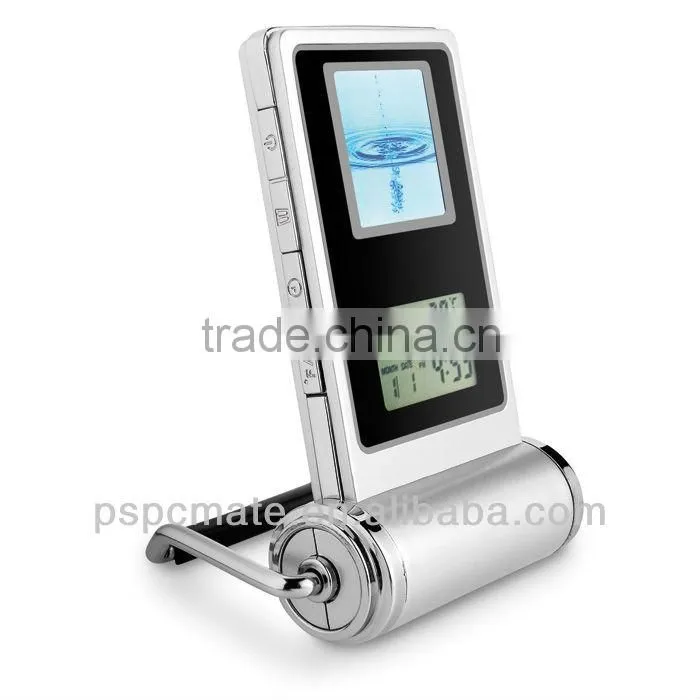 mini digital photo frame with clock and thermometer as gift