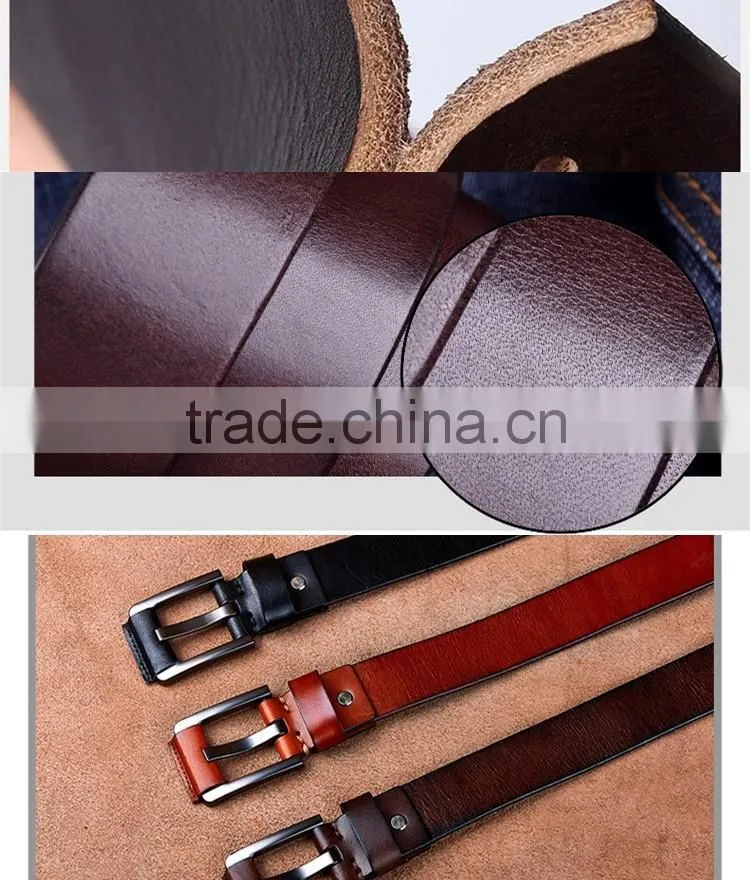 latest design business mans genuine leather belt made in China tailoring black outsourcing classical men belt