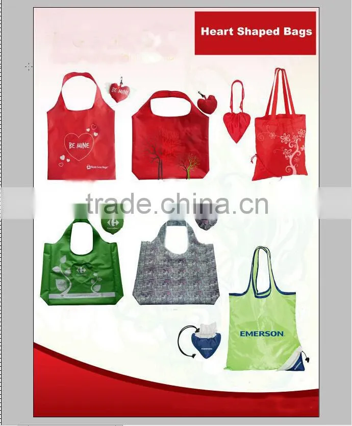lululemon custom printed heat seal plastic bag folding shopping bag with heart pouch shape
