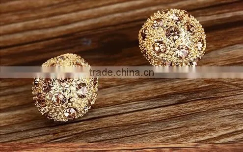 Fashion round ball shape rhinestone hijab pins/