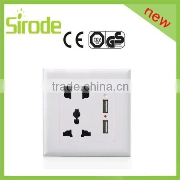 Mechanism life time 40000 time metal panel13A british wall switch and socket