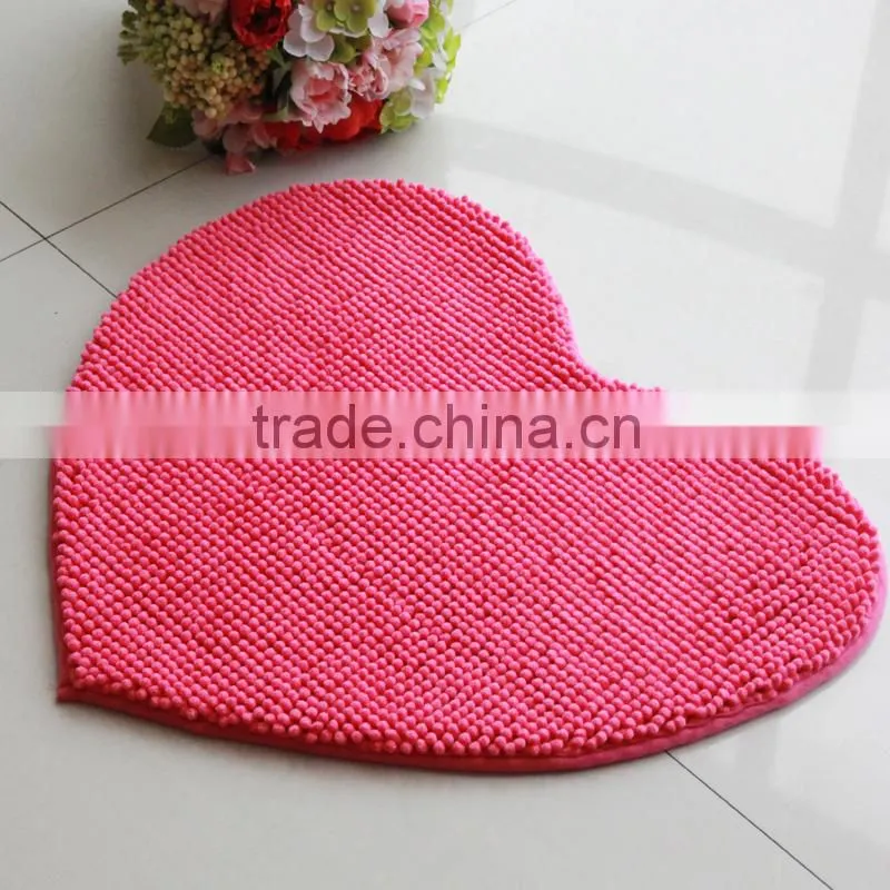 short pile Chenille mat with pvc anti slip base
