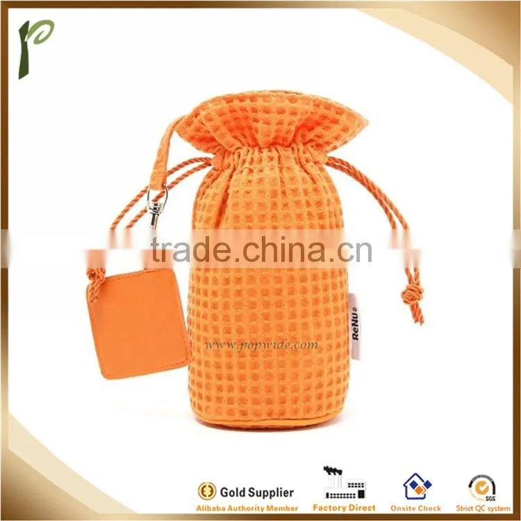 Popwide Promotional Waffle Cotton Drawstring Cosmetic Travel Bag