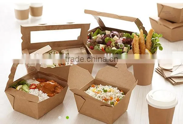 recycled brown kraft paper food box,paper box for food