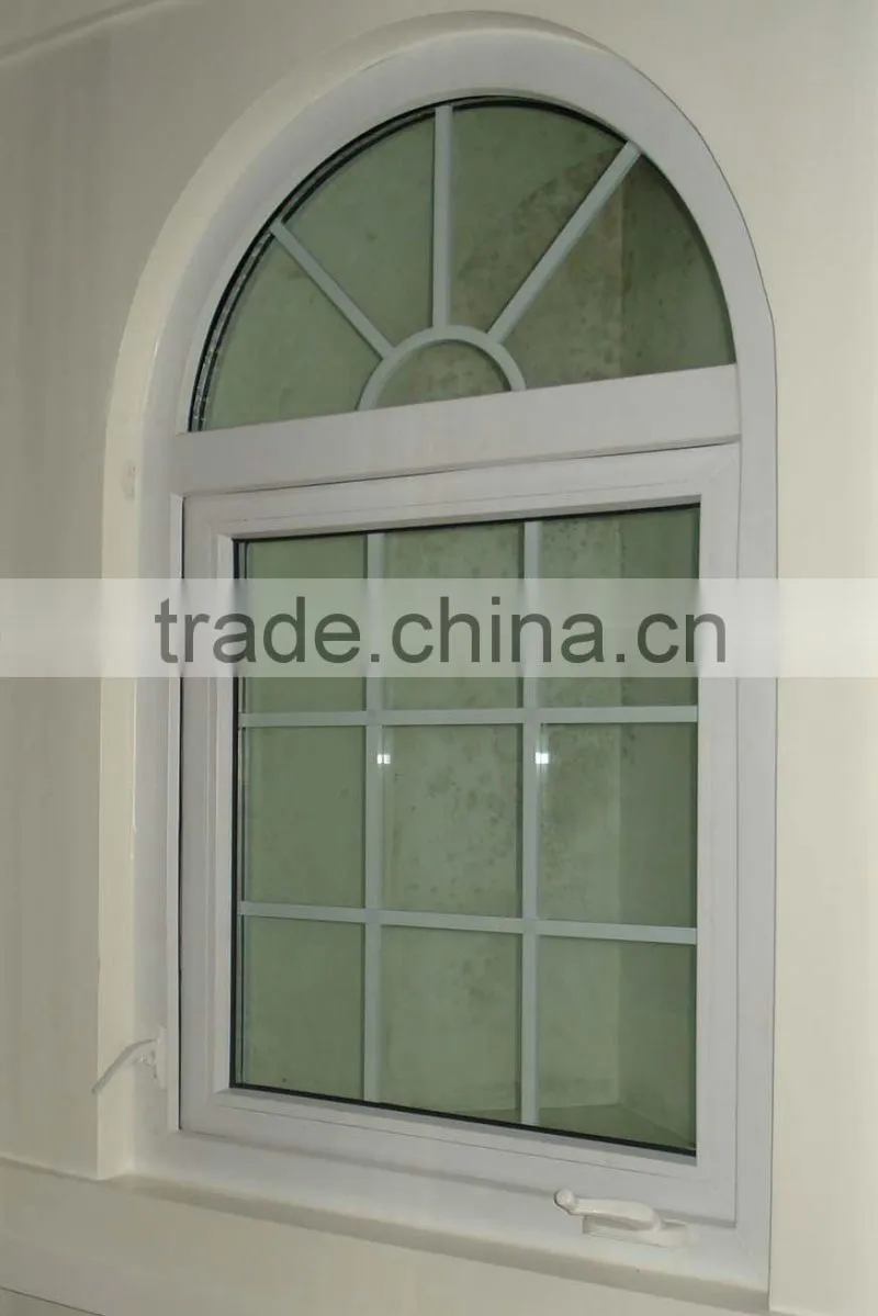 Modern pvc windows with grills,High quality pvc windows,European design pvc arch window