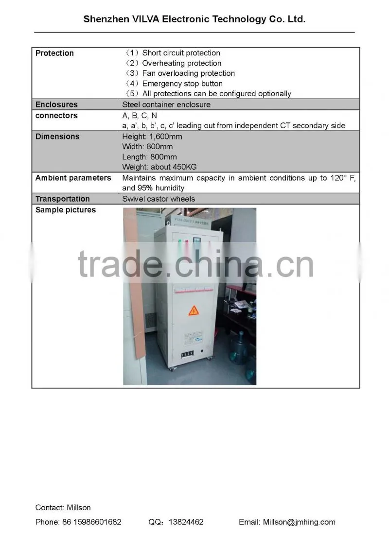 60kVA resistive reactive capacitive type AC portable load bank for testing UPS