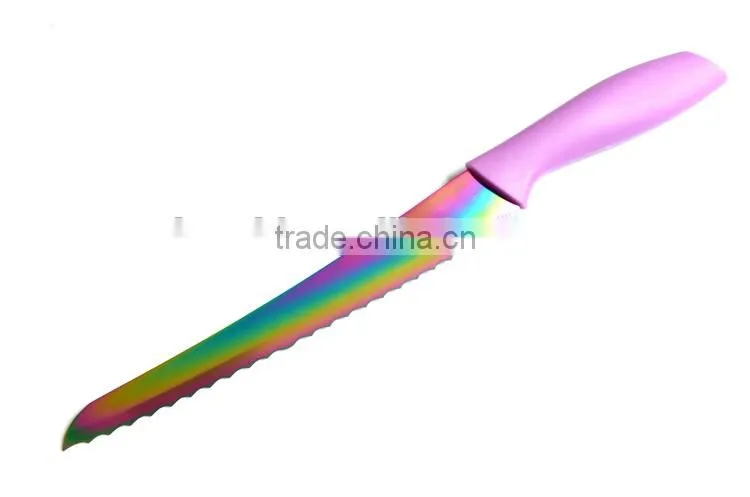 titanium apple peeler knife with colored handle