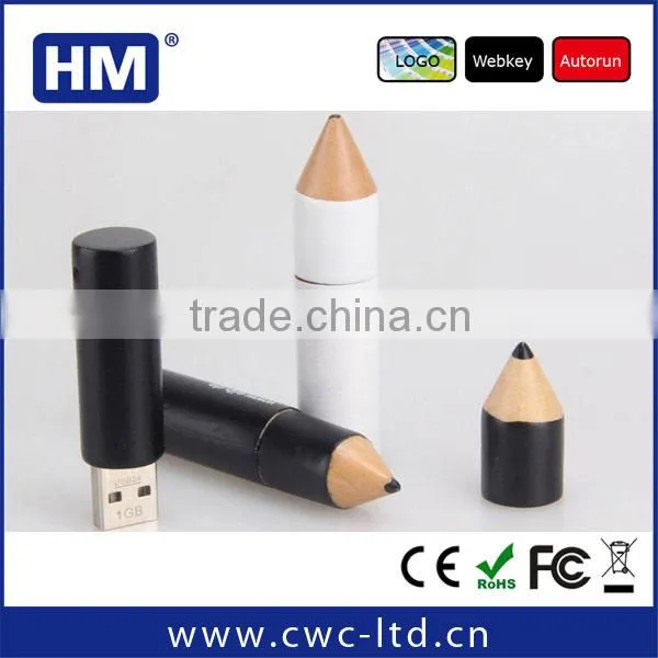 shenzhen factory custom design wholesale high speed pencil wooden usb pen drive