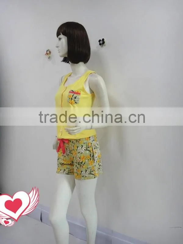 Pure and fresh and sweet bowknot sleeveless pajamas women