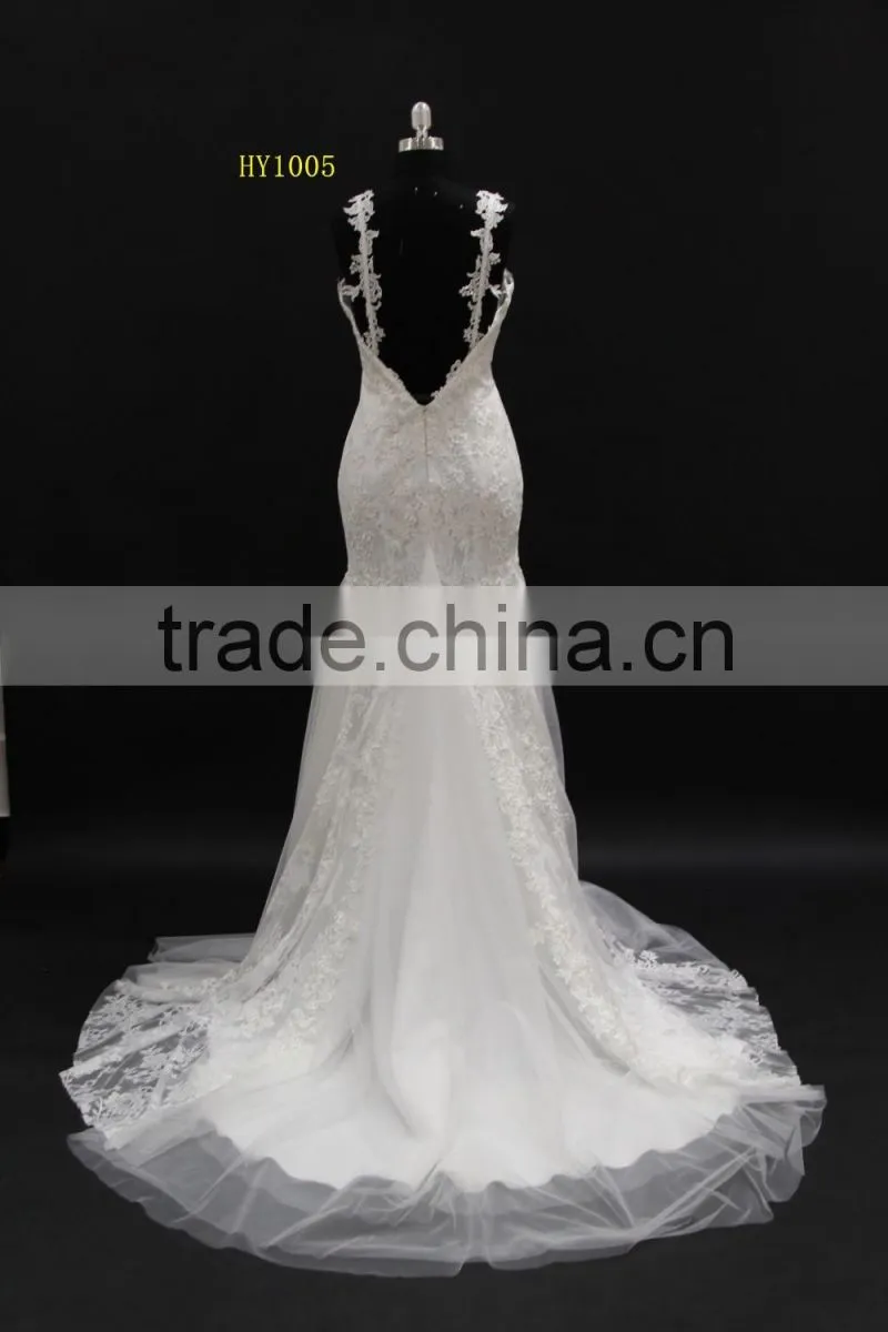 2016 new designer design sweetheart mermaid lace wedding dress