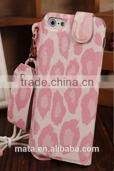 Fashionable Painting PU Leather Case With Sliding For iphone 6