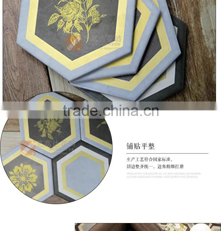 EMBOSS hexagon mosaic tile kitchen floor tile 100*200*175mm porcelain glazed tile