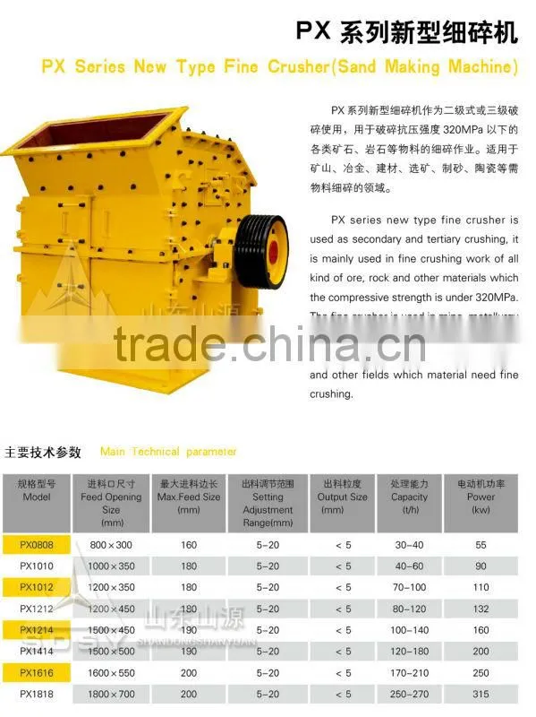 2014 ShanDong px series new type fine crusher fine power crusher