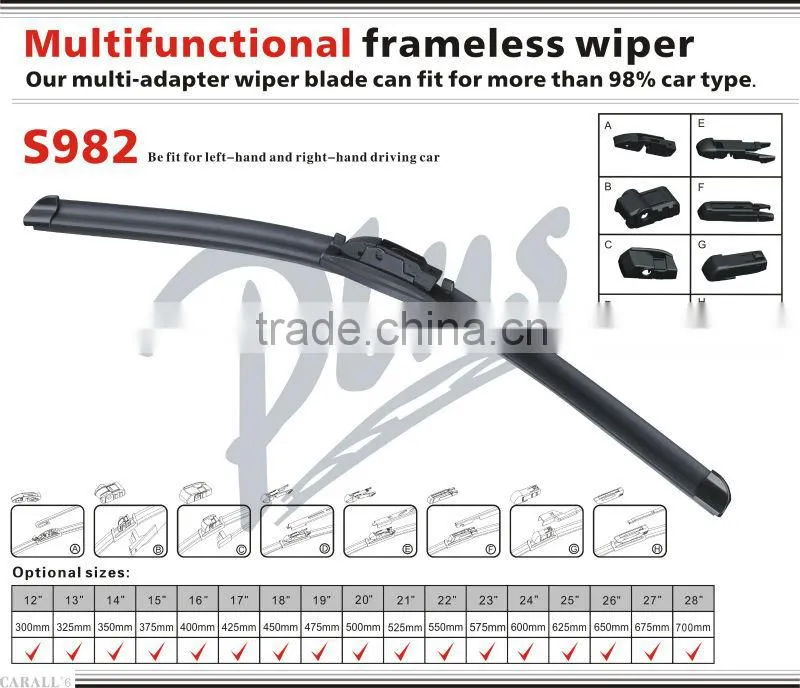 Car glass wiper universal soft wiper blade S982