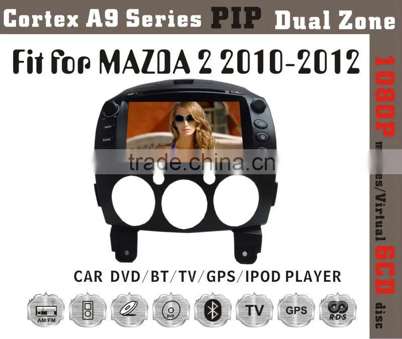 8inch HD 1080P BT TV GPS IPOD Fit for MAZDA2 2010-2012 car radio player gps navigation