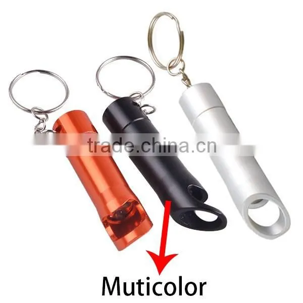 Free printing own logo 3 LEDs bottle opener keychain light promotional keyring gift