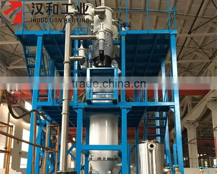 Vacuum technology gas atomization machine for making spherical metallic powders