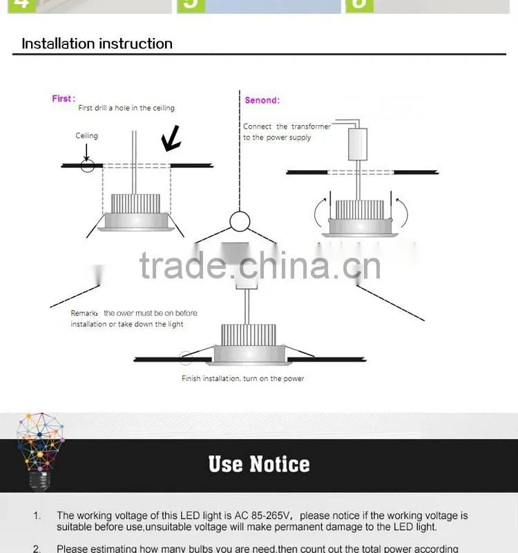12W ce and Rohs certificate die casting led down light