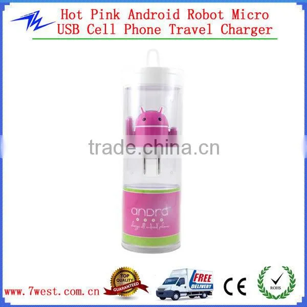 For iphone 5 Android Robot Mobile Phone Travel Charger USB Wall Charger