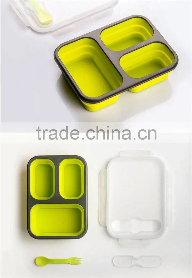 2015 Wholesale silicone collapsible lunch box /storage box
