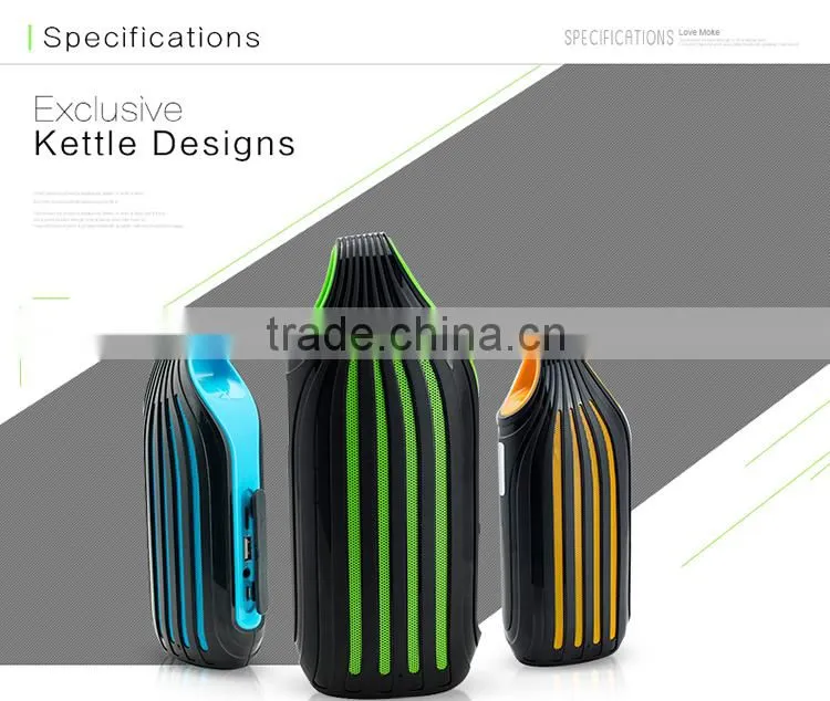 2016 universal new style mini wireless bluetooth Kettle portable outdoor sports Waterproof bluetooth speaker