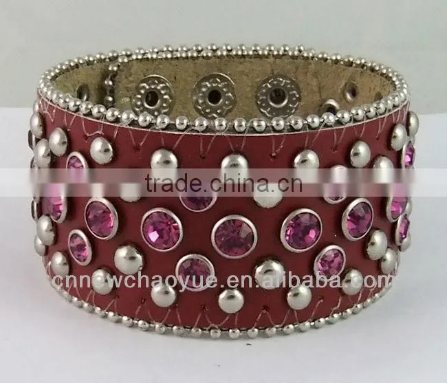 newest high quality different kinds size blank leather bracelet