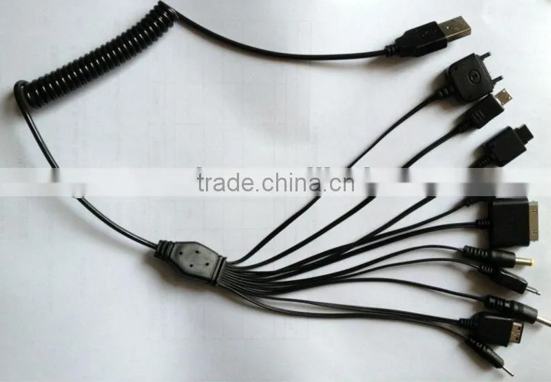 10 in 1 usb universal multi charger cable for mobile phone mp3 mp4