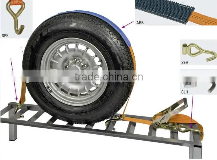 Polyester belt 5T car lashing strap/cargo lashing