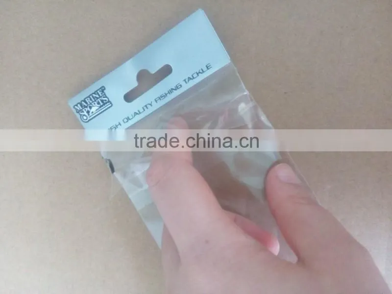 Plastic BOPP Hanging Header Card Packaging Bag For Marine Sports Fishing Tackle