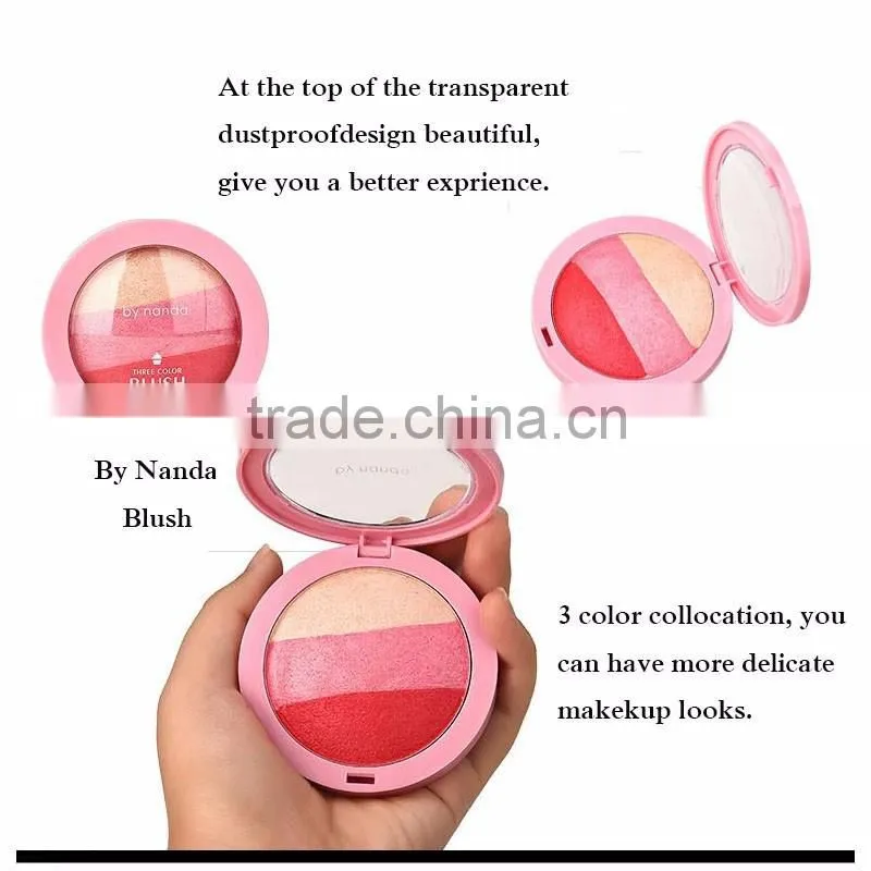 BY BANDA 3color/pcs Natural Face Blush Powder Blusher Longlasting Makeup Blusher