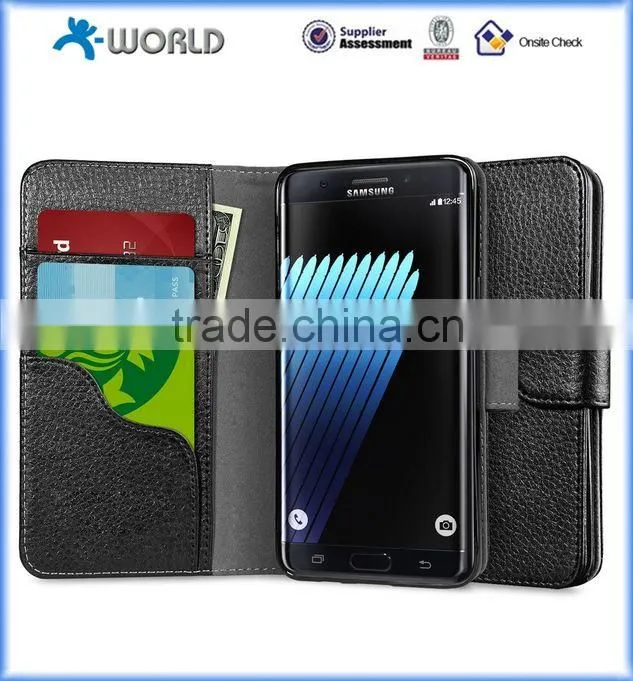 Hot selling Leather Flip Wallet Case for Samsung Galaxy Note 7