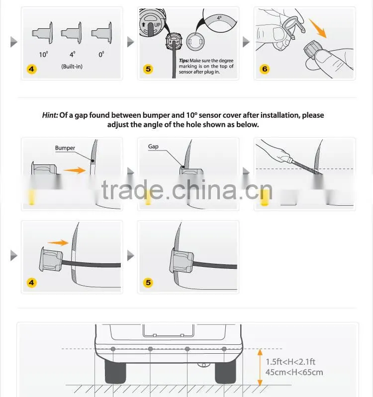 Steelmate PTS410M5 car parking sensor system, rear parking sensor, parking assist system