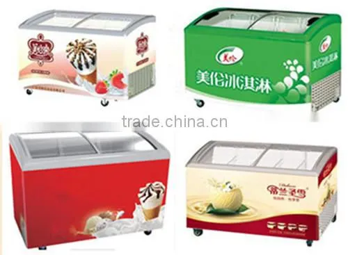 BEST SELLER curved chest ice cream showcase freezer sliding door freezer