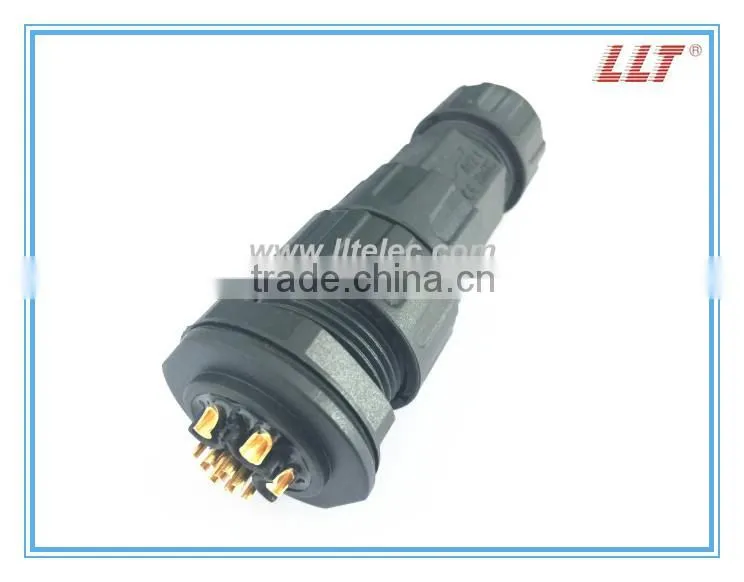 3 male 9 female pins front panel mount waterproof connector