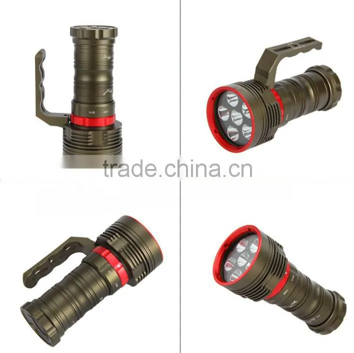 200M Deep diving flashlight 6*CR EE XM-L U2 LED 3-mode 5000LM high light led torch flashlight