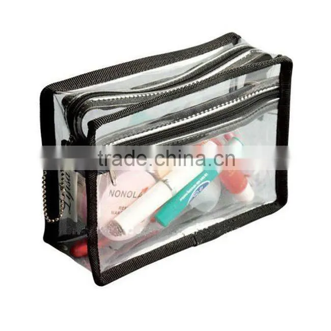 clear waterproof pvc cosmetic bag with low price