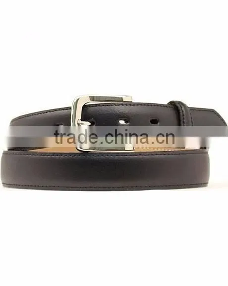 Men's Cowhide Leather Belt Black Smooth Leather Belt