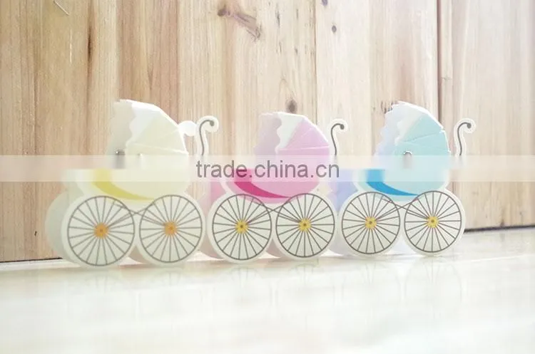 Baby Carriage Stroller Birthday Boy Girl Baby Shower Favor Candy Box