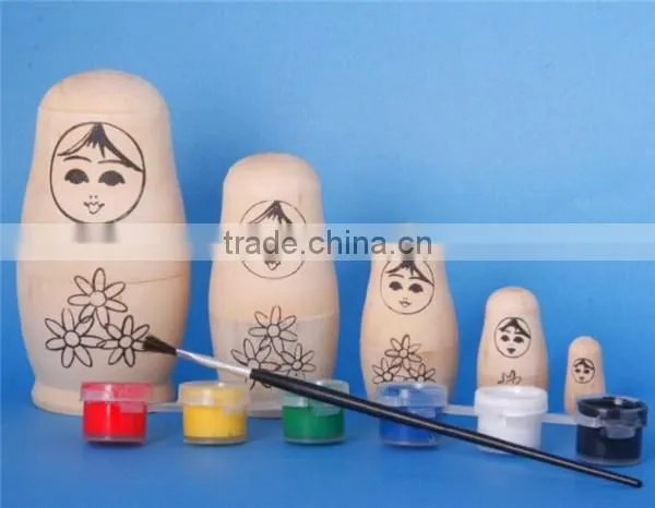 Promotion nesting doll diy toy