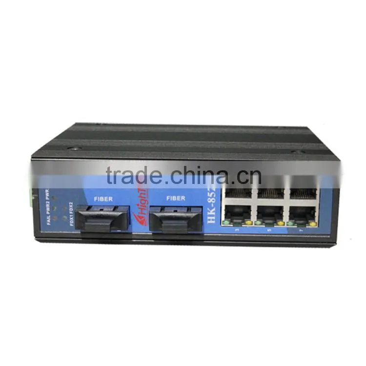din-rail 10/100Base unmanaged industrial 6 ports and 2 Fiber ports Ethernet Switch