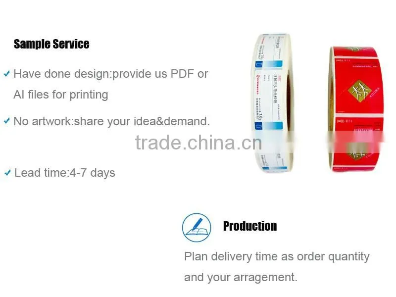 High Quality Roll Self Adhesive Paper Stickers Label For Medicine Bottle