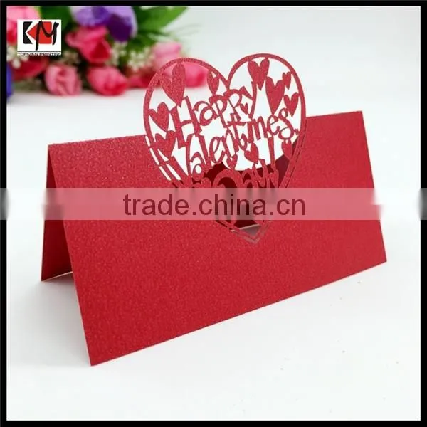 Customized design laser cut paper place cards for wedding wholesale