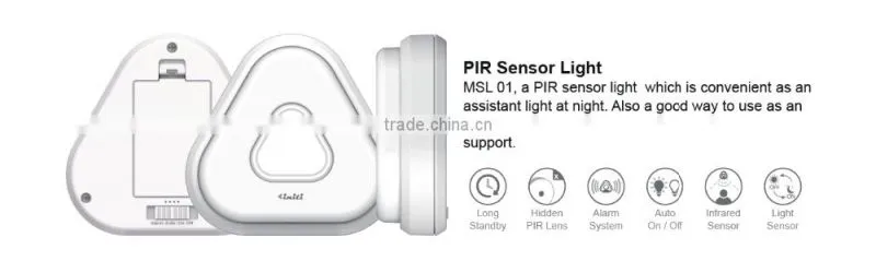 Eco battery backup PIR sensor night light with buzzer alarm function