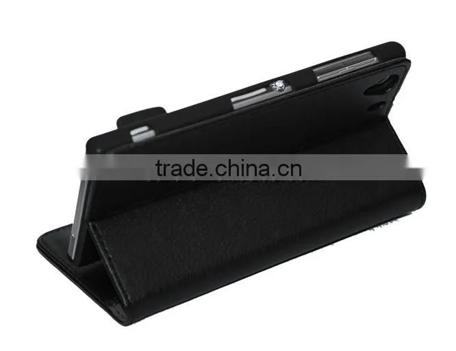 dualPU Stand Wallet Leather Case for Sony Xperia E1 dual
