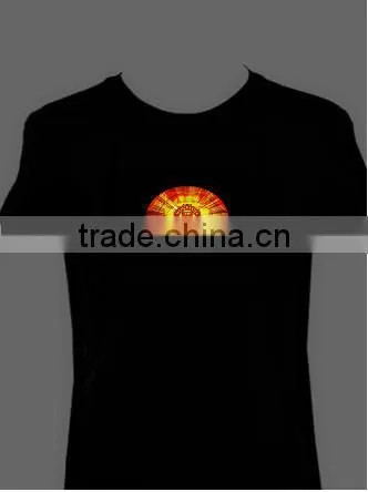cool and fashion design hot selling EL t-shirt