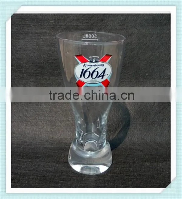 Handmade Kronenbourg 1664 beer glass cup 500ml 1664 beer glass cup for sale