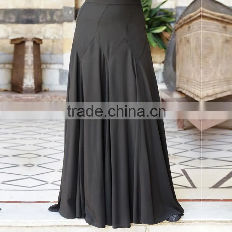 Oem supplier traditional wear wider elastic waist swing style long skirt for muslim women