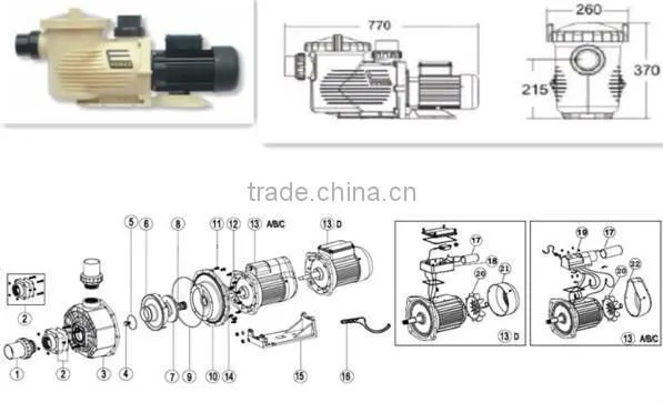 High quality SB series swimming pool water pump