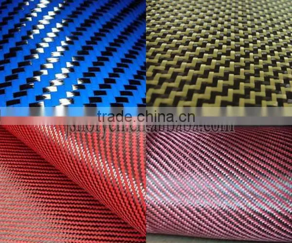 3K glitter golded /silver/green/blue/red carbon fiber fabric